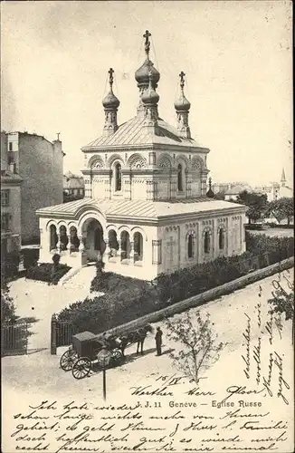 Geneve GE Eglise Russe Pferdekutsche Kat. Geneve