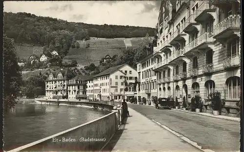 Ennetbaden Badstrasse an der Limmat Kat. Ennetbaden