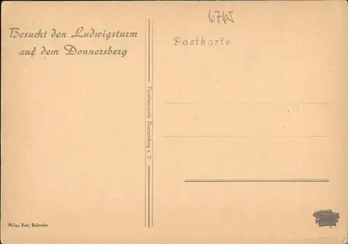 Donnersberg Urkunde Ludwigsturm Kat. Dannenfels