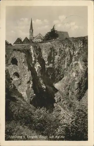 Altenberg Erzgebirge Binge mit Kirche / Geising /Saechsische Schweiz-Osterzgebirge LKR