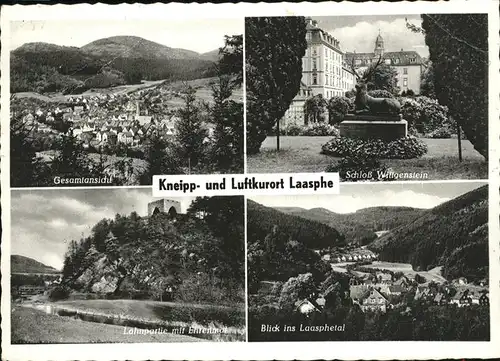 Laasphe Gesamtansicht Laasphe Schloss Wittgenstein Lahn Ehrenmal Laasphetal Kat. Bad Laasphe
