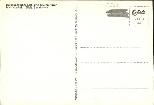 Manderscheid Eifel Sanatorium Kat. Manderscheid