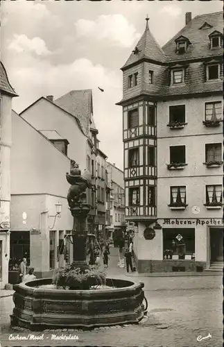 Cochem Mosel Marktplatz mit Brunnen Kat. Cochem