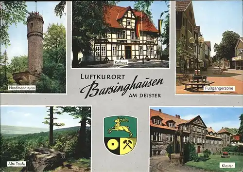 Barsinghausen Nordmannsturm Fussgaengerzone Alte Taufe Kloster Rathaus Kat. Barsinghausen