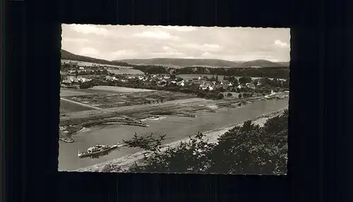 Wehrden Blick auf Weser und Wehrden Kat. Beverungen