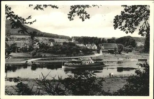 Wehrden Blick auf Weser und Wehrden  Kat. Beverungen