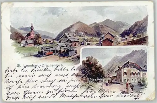 St Leonhard Drachenloch Kuenstlerkarte x 1903