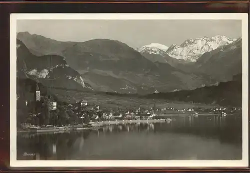 Brienz BE Blick auf Brienzersee und Brienz Kat. Brienz