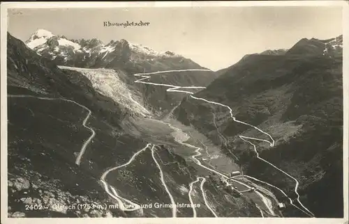 kk06753 Rhonegletscher Glacier du Rhone Furka Grimselstrasse Kategorie. Rhone Alte Ansichtskarten