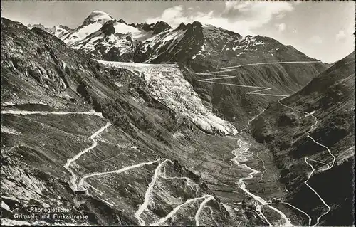 kk06796 Rhonegletscher Glacier du Rhone Grimsel- u. Furkastrasse Kategorie. Rhone Alte Ansichtskarten