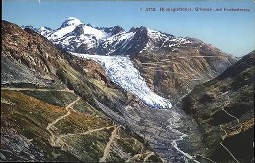kk06835 Rhonegletscher Glacier du Rhone Grimsel- und Furkastrasse Kategorie. Rhone Alte Ansichtskarten