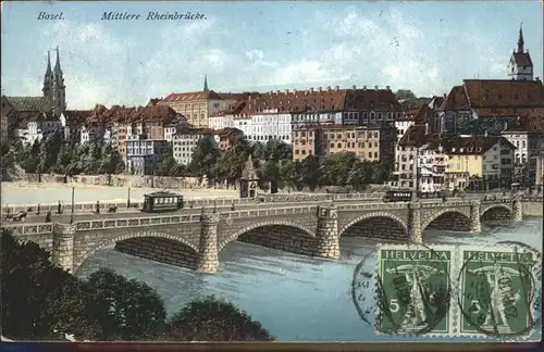 Basel BS Mittlere Rheinbruecke Kat. Basel