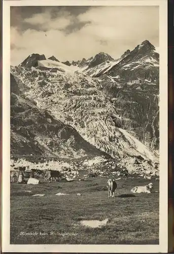 kk07850 Rhonegletscher Glacier du Rhone Alpweide Kategorie. Rhone Alte Ansichtskarten