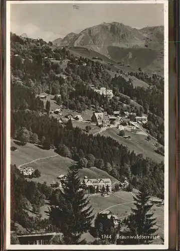 Braunwald GL Terrasse Hotel Alpenblick Kat. Braunwald