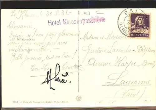 Klausen Hotel Klausenpasshoehe Kat. Klausen