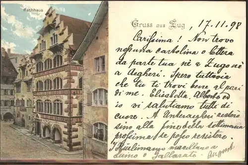 kk08351 Zug ZG Rathaus Kategorie. Zug Alte Ansichtskarten