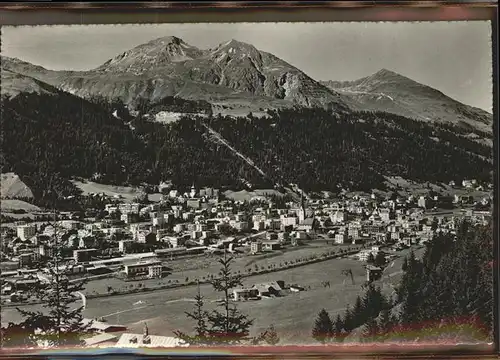 kk09069 Davos GR Davos Platz mit Schatzalp Schiahorn und Parsennbahn Kategorie. Davos Alte Ansichtskarten