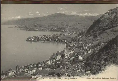 Montreux VD Vue generale Lac Leman / Montreux /Bz. Vevey