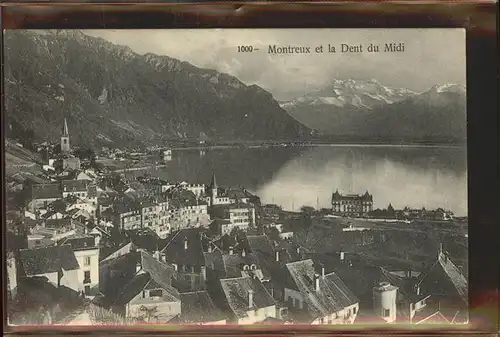 Montreux VD Vue partielle Lac Leman Dents du Midi Wallis / Montreux /Bz. Vevey