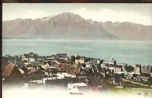 Montreux VD Vue partielle Lac Leman / Montreux /Bz. Vevey