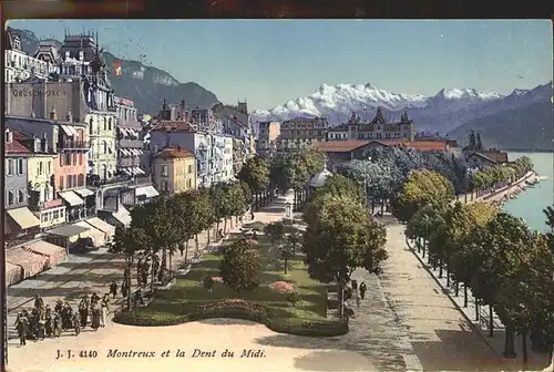 Montreux VD Montreux et Dents du Midi Wallis Lac Leman Schloss Uferpromenade / Montreux /Bz. Vevey