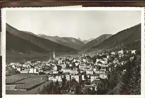 kk09393 Davos GR Blick auf Buehlenhorn Tinzenhorn Piz Michel Altein Graubuenden Kategorie. Davos Alte Ansichtskarten