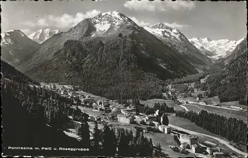 Pontresina mit Piz Palue und Roseggruppe
 Kat. Pontresina