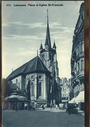 Lausanne VD Place et Eglise St Francois / Lausanne /Bz. Lausanne City