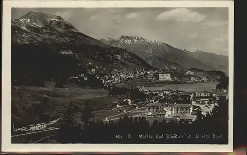 St Moritz GR St Moritz Bad mit Blick auf St Moritz Dorf Kat. St Moritz