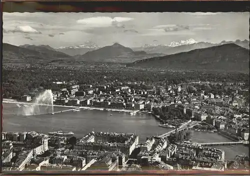 Geneve GE Vue aerienne de la Villa et du Mont Blanc
 Kat. Geneve