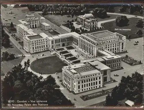 Geneve GE Vue aerienne du Nouveau Palais des Nations Kat. Geneve