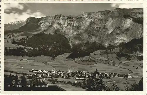 Flims Dorf Flims mit Flimserstein Kat. Flims Dorf