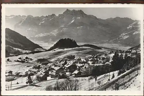 Leysin Village et les Dents du Midi Kat. Leysin