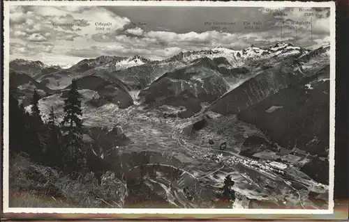 Disentis GR Blick auf Disentis und Oberalpstock Kat. Disentis
