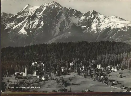 Flims Waldhaus Panorama mit Piz Riein Kat. Flims Waldhaus