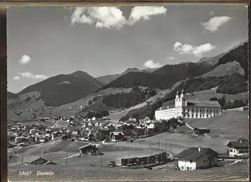 Disentis GR Blick auf Kloster und Ort Kat. Disentis