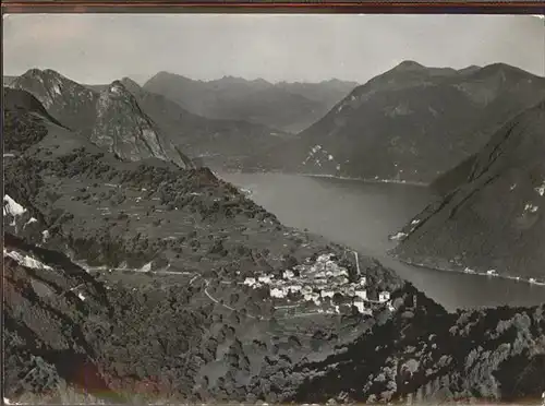 Lugano Bre Dorf   Hotel Bre   Fliegeraufnahme Kat. Lugano