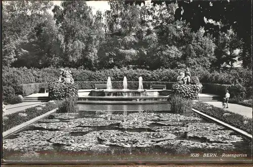 Bern BE Rosengarten Springbrunnen Teich Statue Kat. Bern