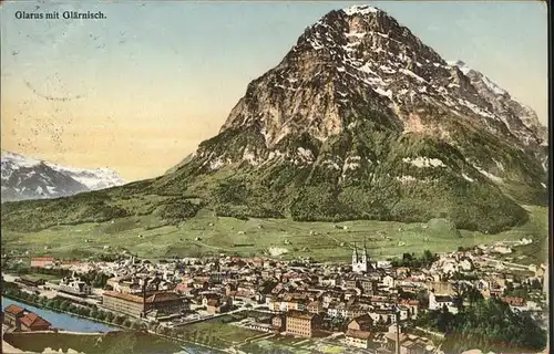 Glarus Panorama mit Glaernisch Glarner Alpen Kat. Glarus