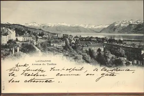 Lausanne VD Avenue du Theatre Lac Leman et les Alpes de Savoie / Lausanne /Bz. Lausanne City