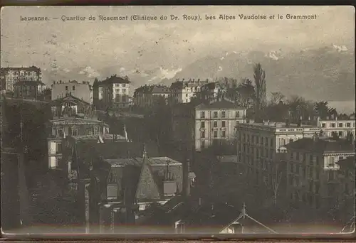 Lausanne VD Quartier de Rosemont Clinique du Dr Roux Alpes Vaudoise et le Grammont  / Lausanne /Bz. Lausanne City