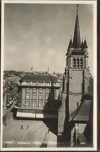 Lausanne VD Eglise St Francois et Rue de Bourg / Lausanne /Bz. Lausanne City