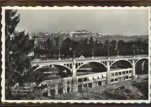 Lausanne VD Pont Chauderon et les Alpes de Savoie / Lausanne /Bz. Lausanne City