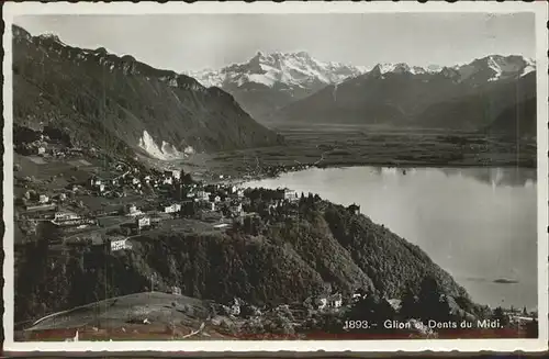 Glion Panorama Lac Leman et les Dents du Midi Kat. Glion