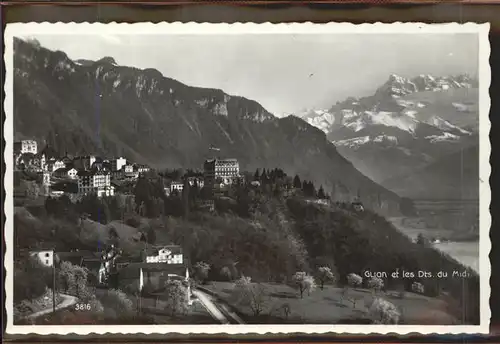 Glion Panorama Lac Leman et les Dents du Midi Kat. Glion