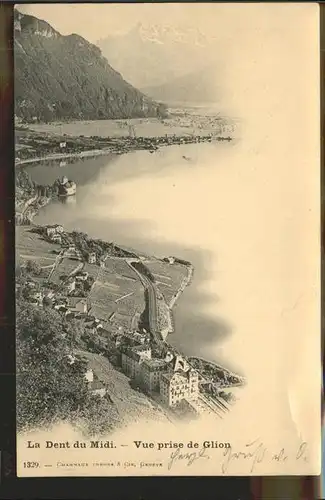 Glion Panorama Lac Leman et les Dents du Midi Kat. Glion