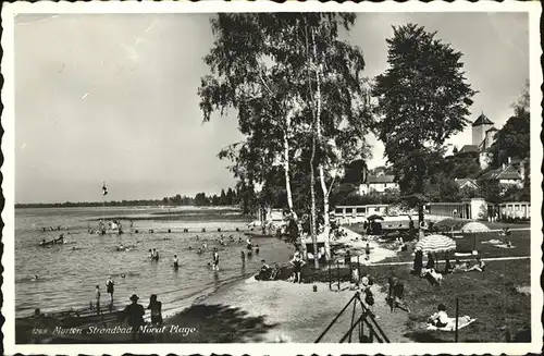 Murten Strandbad Morat Plage Turm Kat. Murten