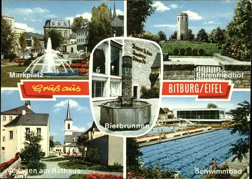 Bitburg Bierbrunnen Schwimmbad Ehrenfriedhof Brunnen Kat. Bitburg