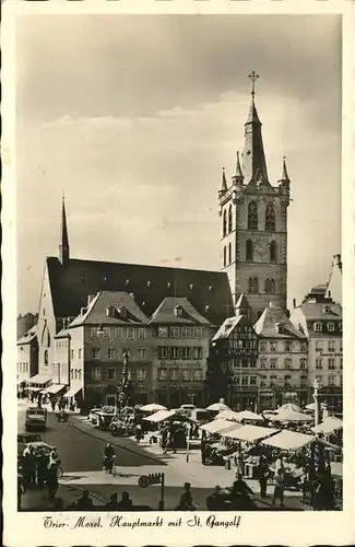 Trier Hauptmarkt mit St Gangolf Kat. Trier
