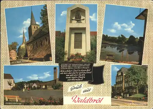 Waldbroel ev und kath Kirche Freibad Feriensiedlung Denkmal Kat. Waldbroel